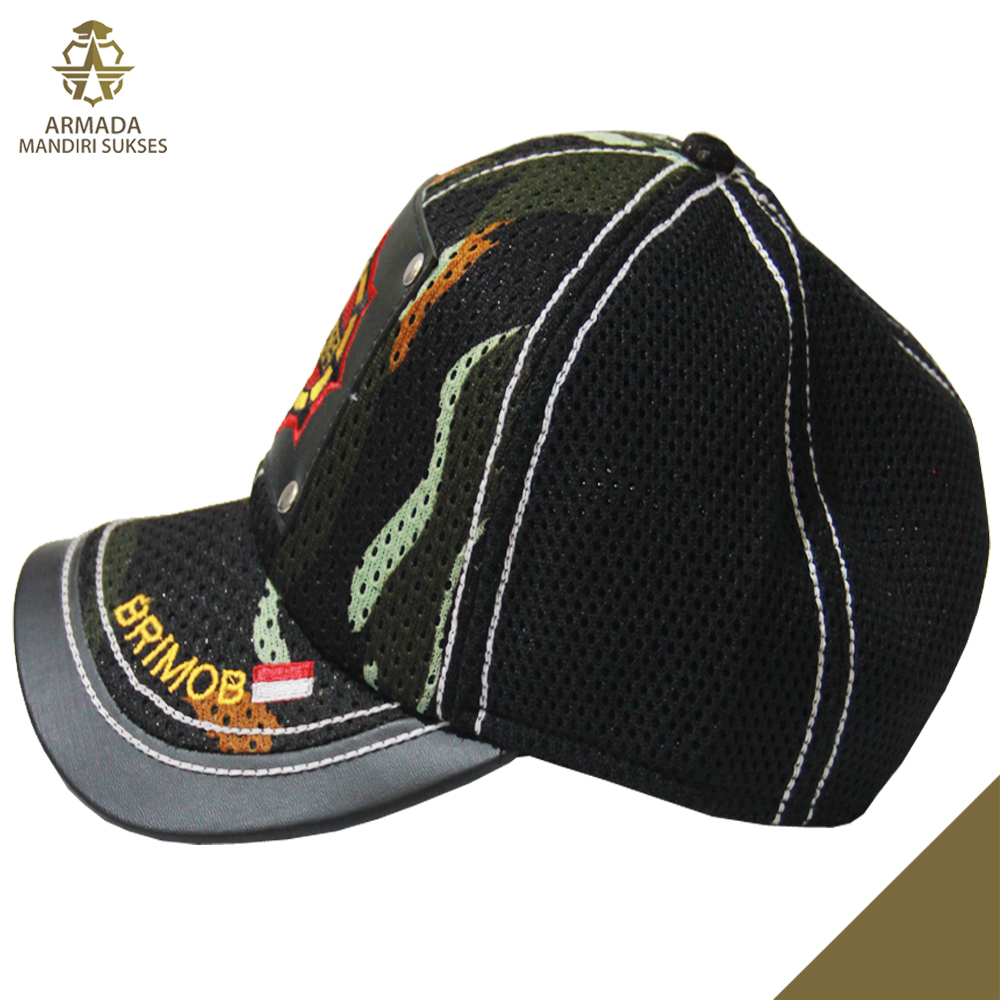 Topi Jaring Brimob Roda Loreng Kalek - Topi Brimob Loreng