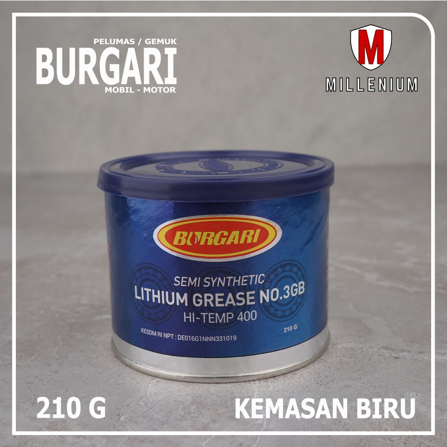 GEMUK SEMI SYNTHETIC HI-TEMP 400 EP - BURGARI LITHIUM BLUE GREASE 210G