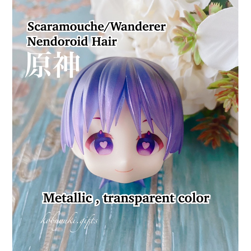 Scaramouche / Wanderer Nendoroid hair Metallic transparent effect doll ob11 gsc genshin impact