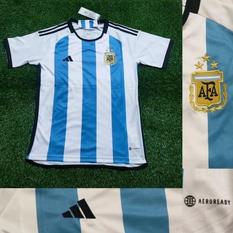 Jersey Argentina Home Bintang Tiga 2022 2023 Grade Ori Impor Baju Sepak Bola