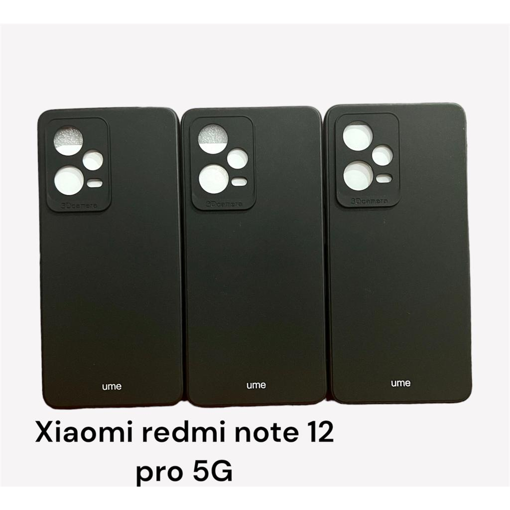 CASING XIAOMI REDMI NOTE 12 PRO 5G UME MATTE SOFTCASE SILIKON BLACK DOVE PROTECTION CAMERA