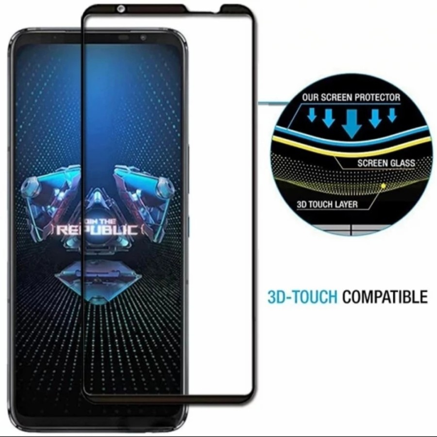 Asus ROG 7 / ROG 7 Ultimate Temper Glass  Anti Gores Kaca Full Screen Protector Tempered Glas Screen ROG Phone 7