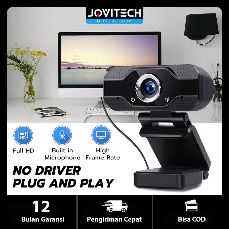 Jovitech Full HD Webcam 1080P With Microphone USB Plug Web Cam For PC Computer Mac Laptop Desktop Yo