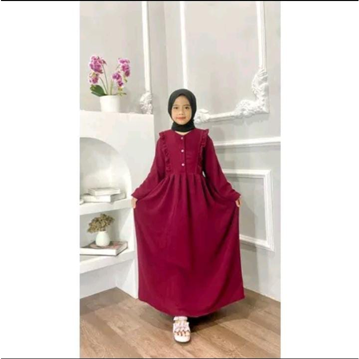 Gamis Anak Tanggung Bahan Crincle Airflow Premium Baju Muslim anak 2023