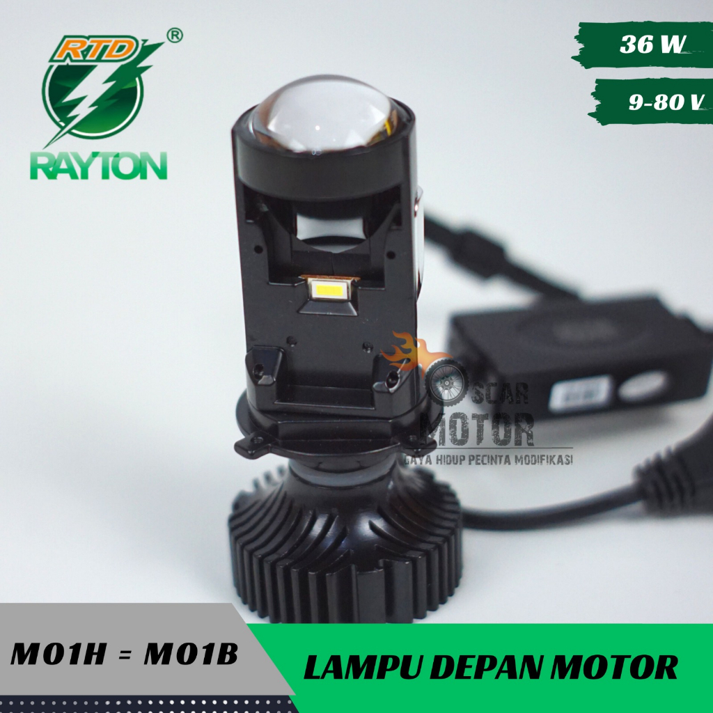 LAMPU LED MINI PROJECTOR RAYTON WITH FAN DENGAN KIPAS RTD M01B-H4 NEW PACKAGING TYPE M01H-H4 BIG PRO