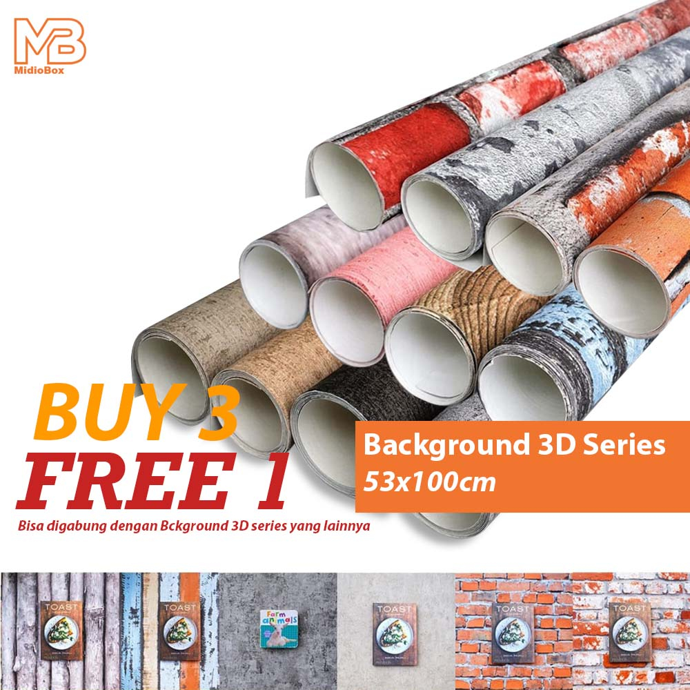 Background Foto Studio/Alas Foto 3D Ukuran 53x100cm