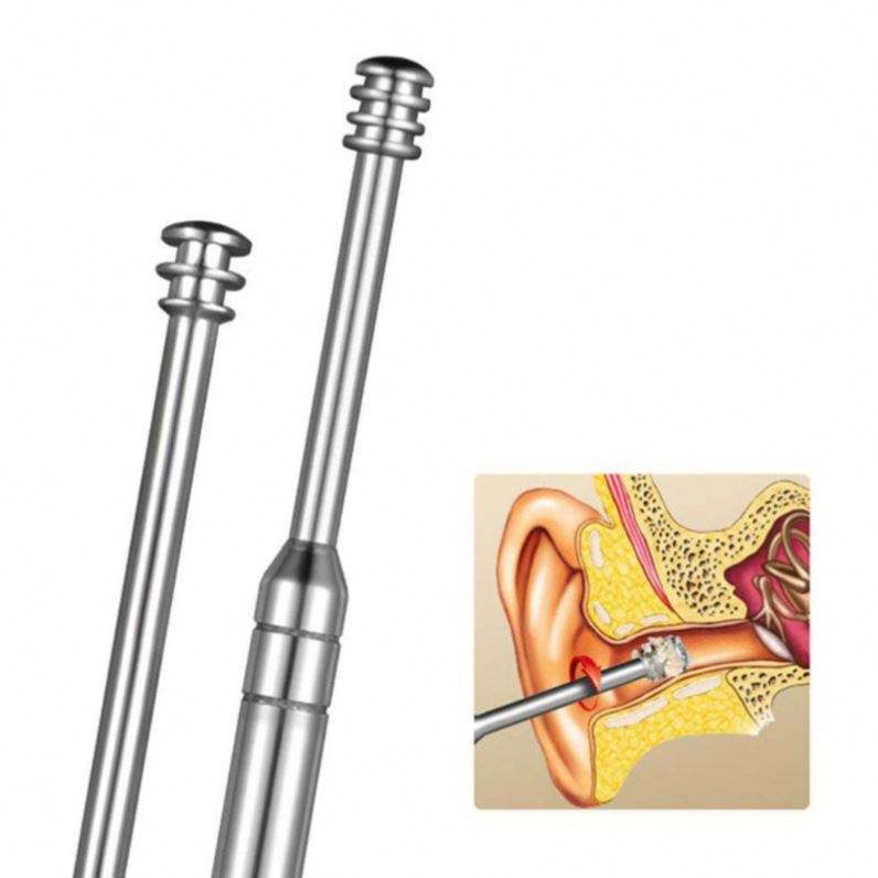 Perawatan Pembersih Telinga Korek Kuping Ear Wax Picker 1 Set 7 PCS Stainless Steel + Kuas