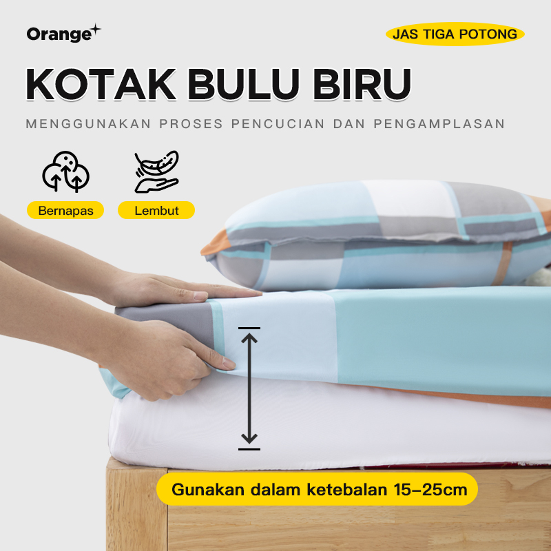 Sprei dan Sarung Bantal Guling Kotak Aesthetic Vintage