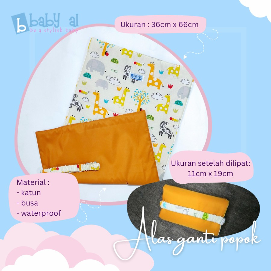 Perlak Traveller Baby Al - Alas Ompol Bayi - Changing Pad - Perlak Alas Ganti Popok Berpergian