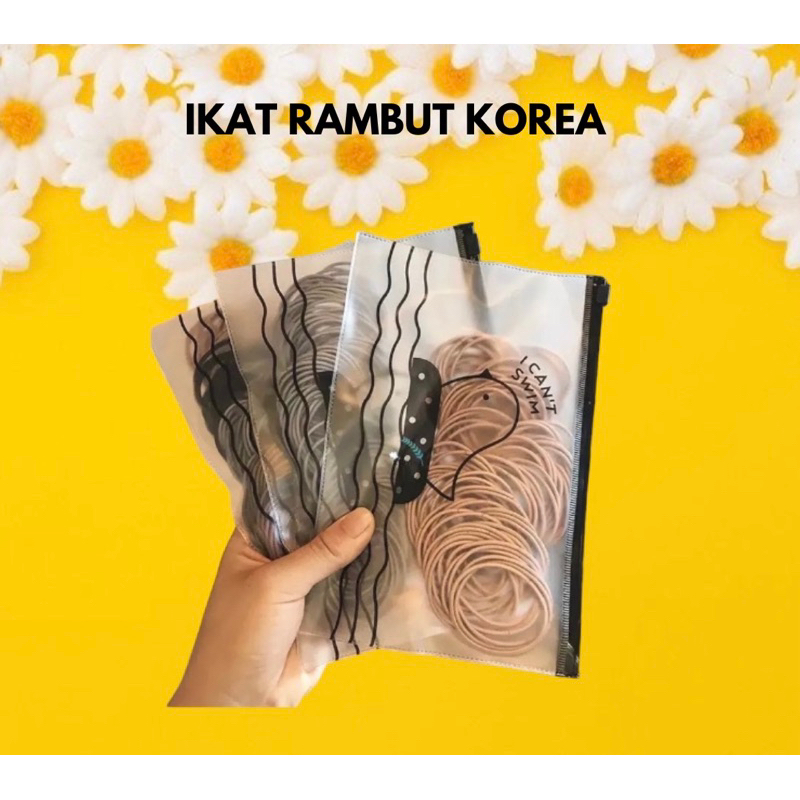 IKAT RAMBUT KOREA ISI 100PCS | KARET RAMBUT KOREA 100PCS
