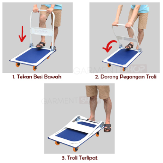 Trolli Barang Lipat 150kg BELTER Hand Truck Besi Trolley Angkut Barang