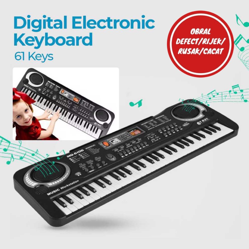 [OBRAL MATI] Digital Electronic Keyboard 61 Keys - MQ-6106