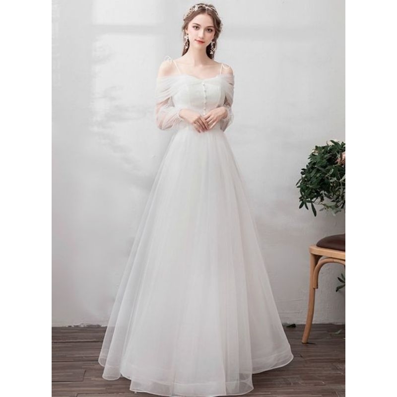 gaun pengantin / wedding / pesta model princes full tile