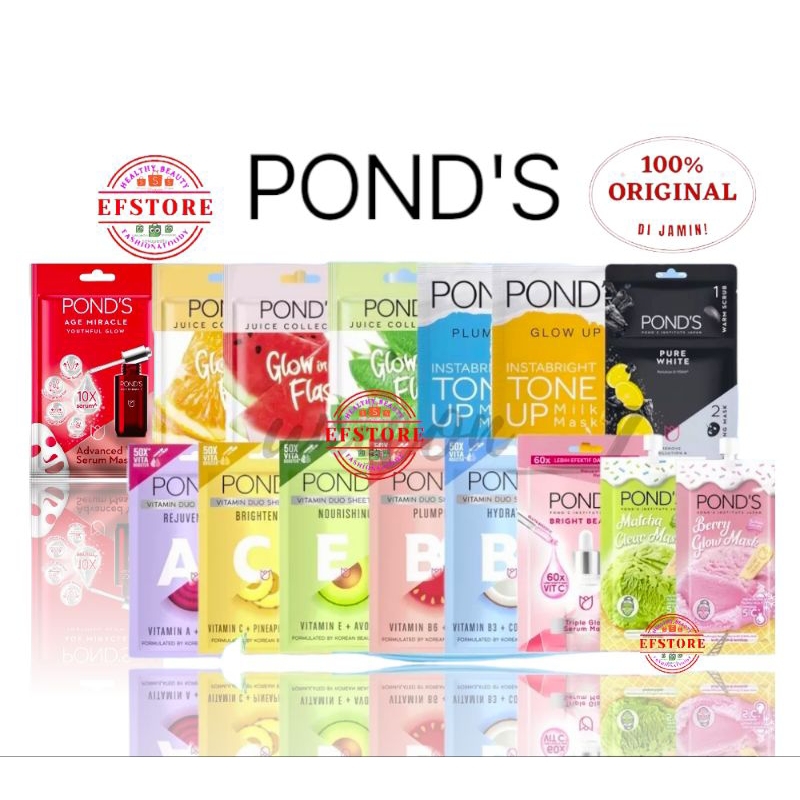 PONDS Sheet Mask Series Bright Beauty | Age Miracle | Vitamins Duo | Juice Collection | Mens Sheets 