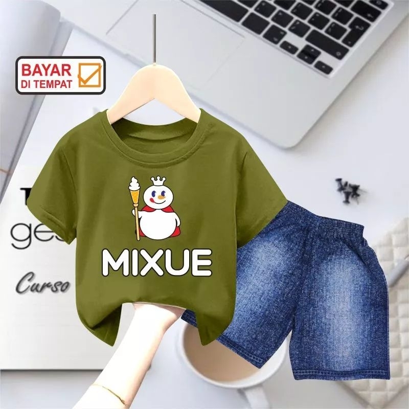 KHILIN STORE Baju Kaos Anak Mixue Usia 2-10th Atasan Kids Perempuan Laki-laki