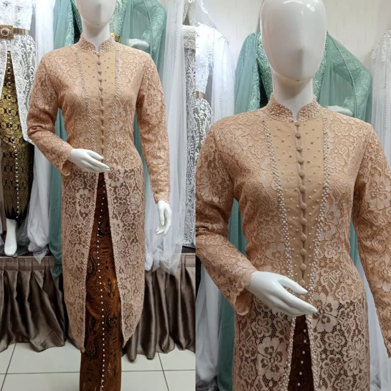 kebaya ibu besan ada mutiara satu set rok)