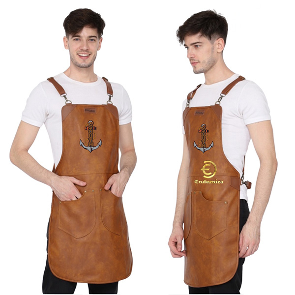 apron barista celemek cafe apron barbershop varian warna full premium synthetic leather crossback strep