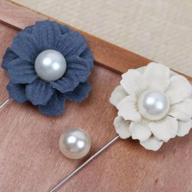 COD Medan termurah/Mutiara korean Bros pearl pin/Tuspin bunga-Mutiara