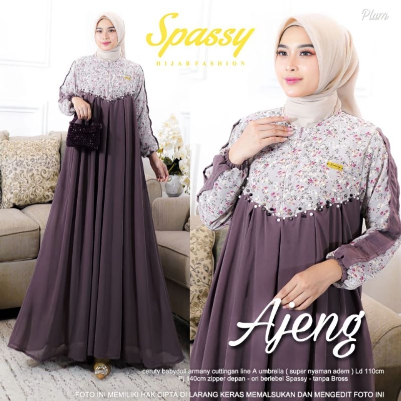 Spassy Ajeng Maxy Busui Friendly | Ajeng Dress Ceruti Babydoll Armany Original By Spassy Hijab