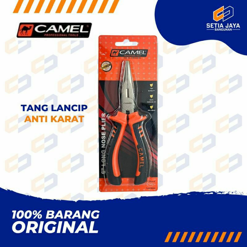 Tang Lancip / Jepit / Ikat Camel Besi Gagang Fiber / Karet 6 Inch