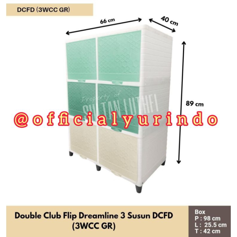 Lemari Pakaian Double Club Flip 3 Susun