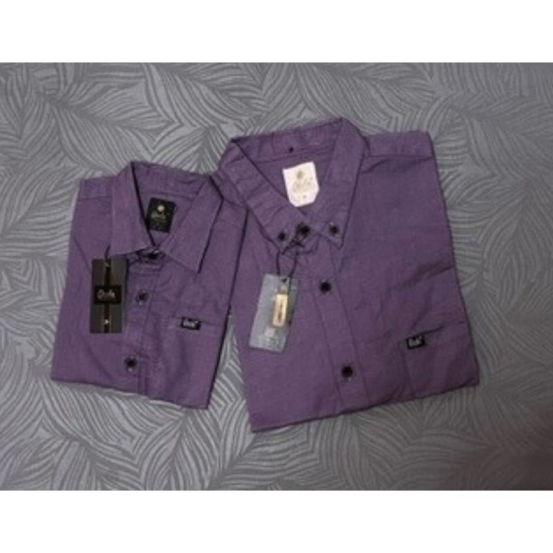 Qurlu - Kemeja KERAH FORMAL dewasa / anak warna LAVENDER ( kemeja couple ayah anak )