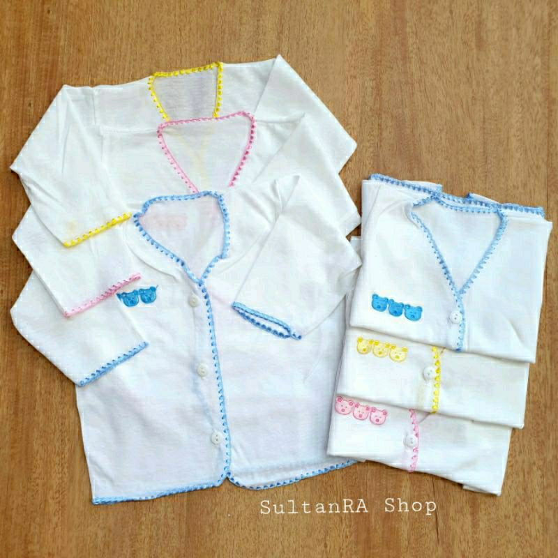 6 Pcs (1/2 Lusin) Baju Bayi Lengan Pendek 0-4 Bulan Boboko POLOS Newborn Baju TANGAN PENDEK | PANJANG