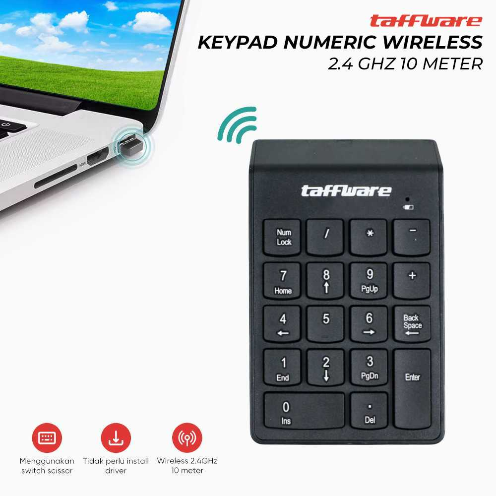 Keypad Numeric Wireless 2.4 GHz 10 Meter - i120 Numeric Keypad Tanpa Kabel