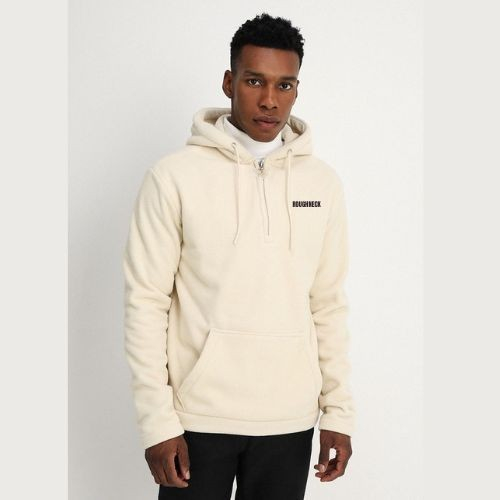 Type hoodies - Roughneck half zip hoodie cream | Jaket sleting hoodie roughneck terbaru | Hoodie murah pria &amp; wanita | Jaket distro bandung