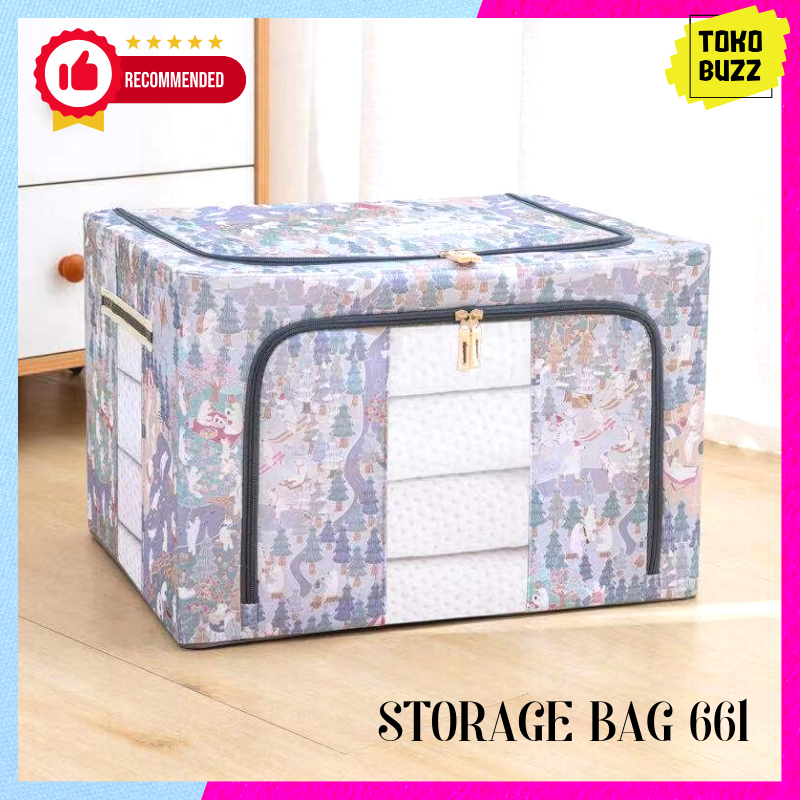 Storage Box 66L Multifungsi / Tempat Penyimpanan Mainan Baju Selimut Motif PREMIUM TO-015