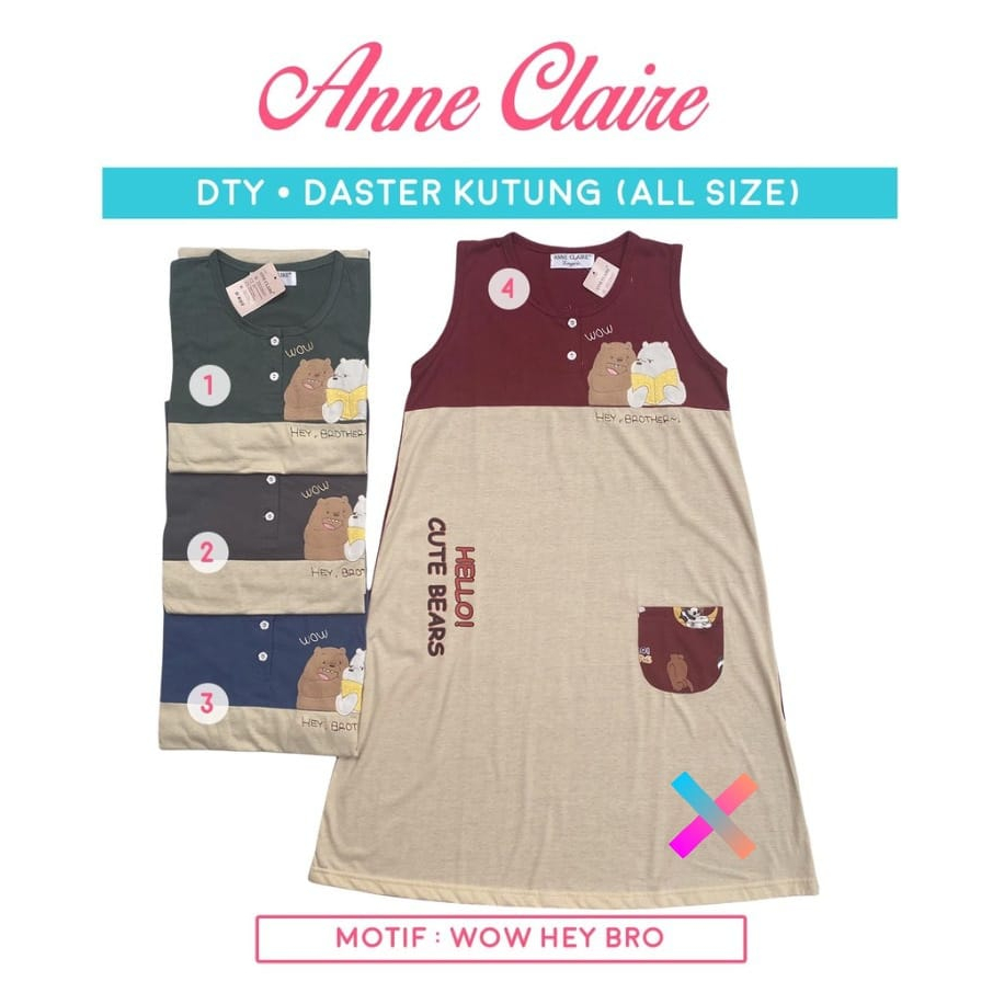 Daster Kutung (Tanpa Lengan) Anne Claire All Size Dewasa