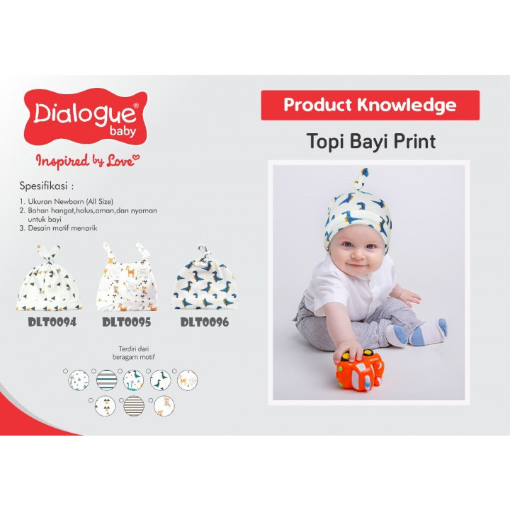 Dialogue Baby Hat Topi Bayi Print Newborn