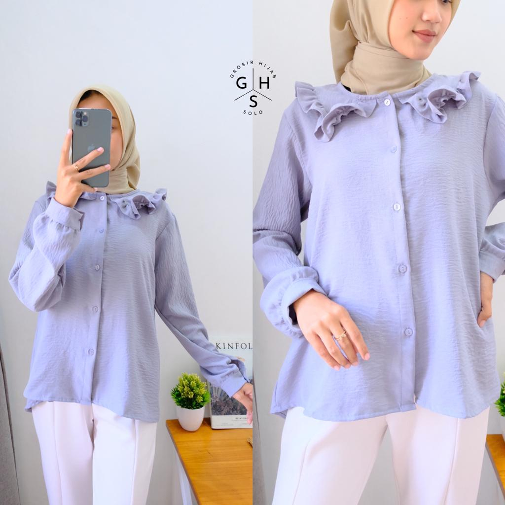 YASIKA KEMEJA FULL KANCING ATASAN BLOUSE WANITA CRINCLE AIRFLOW PREMIUM (RPA)