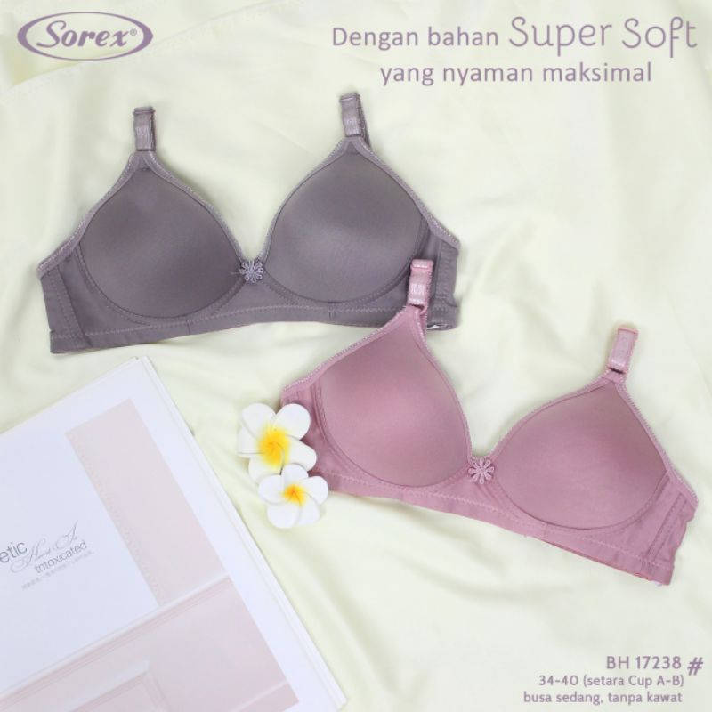 gof BH Sorex Tanpa Kawat Bra Sorex 17238 CUP B Super Soft Busa Sedang