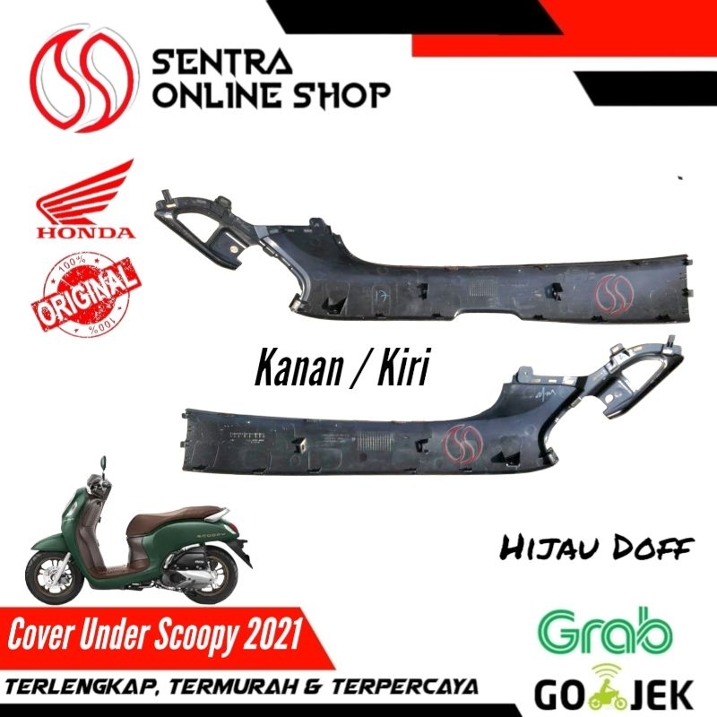 Cover under bordes bawah kanan kiri scoopy prestige 2021 hijau doff dop original