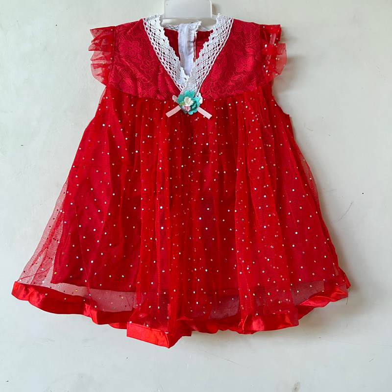 Dress anak 1 tahun 7 8 9 10 11 bulan Bolly Korean gaun anak cewek perempuan pesta lucu murah putih korean style Fatonah