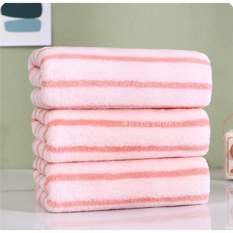 [HY.OLSHOP12] Handuk Set 2in1 New Motif Garis Handuk Mandi &amp; Wajah Handuk Mandi Dewasa