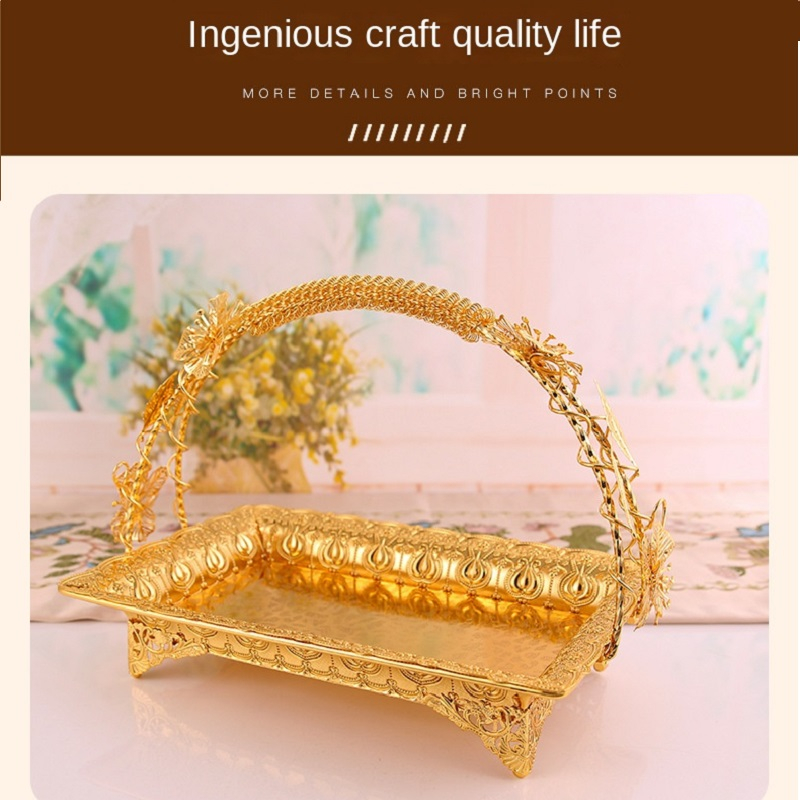 Mi.more Emas Nampan 30CM Snack Basket / Golden Serving Tray / Cupcake Tray Dessert Tray / Dekorasi Home