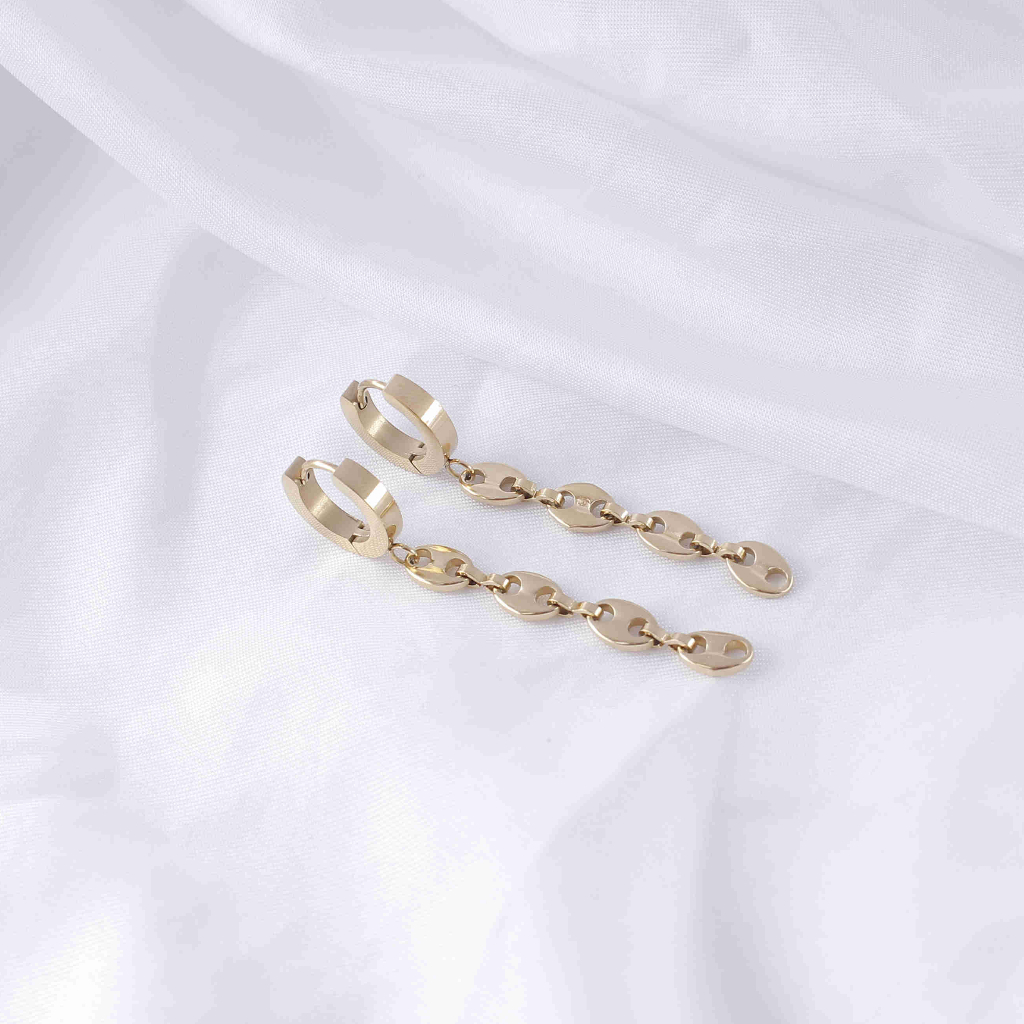 Anting Titanium Rantai Panjang Perhiasan Wanita 8482