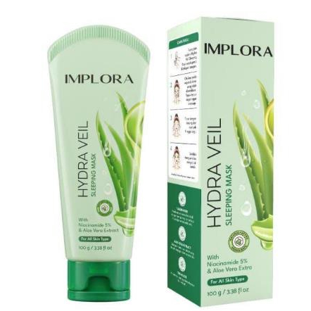 ^ KYRA ^ Implora Sleeping Mask Masker Wajah Hydra Veil With Niacinamide And Aloe Vera Extract