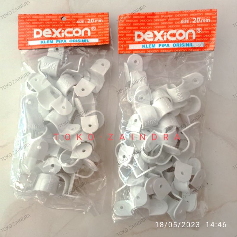 klem clamps pipa paralon kabel 20mm 5/8 ⅝ putih