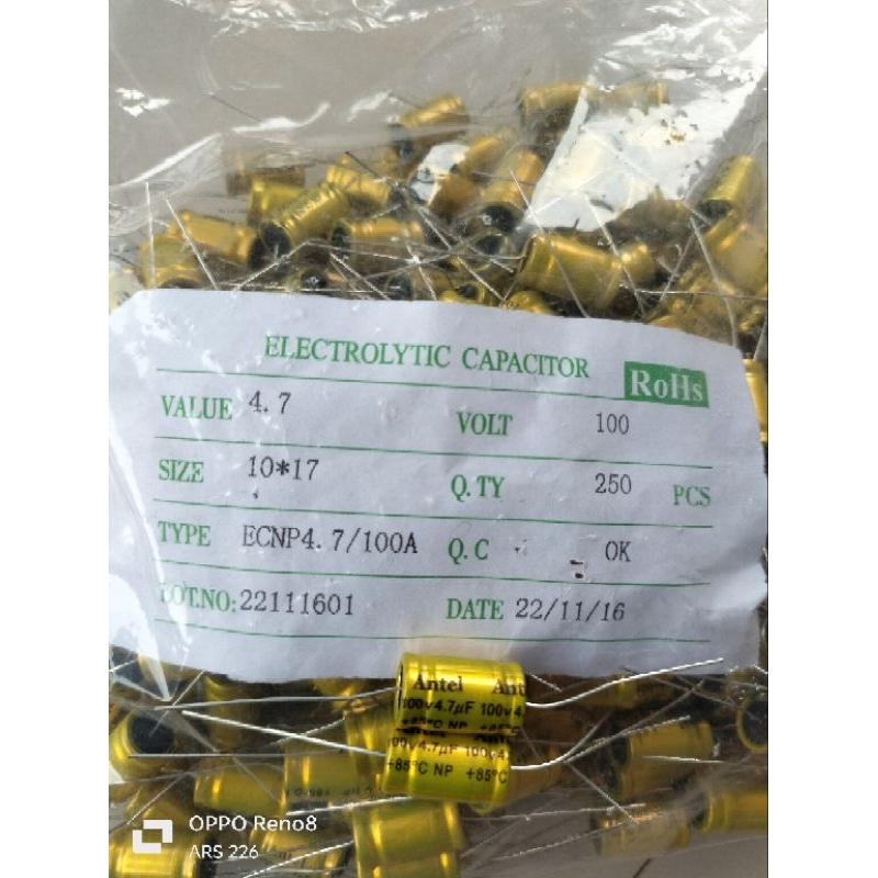 ELCO 4,7uf 100v NP ROHS