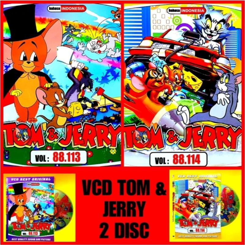 2 KASET VCD FILM TOM JERRY BAHASA INDONESIA - PAKET VCD TOM AND JERRY BAHASA INDONESIA - KASET FILM 