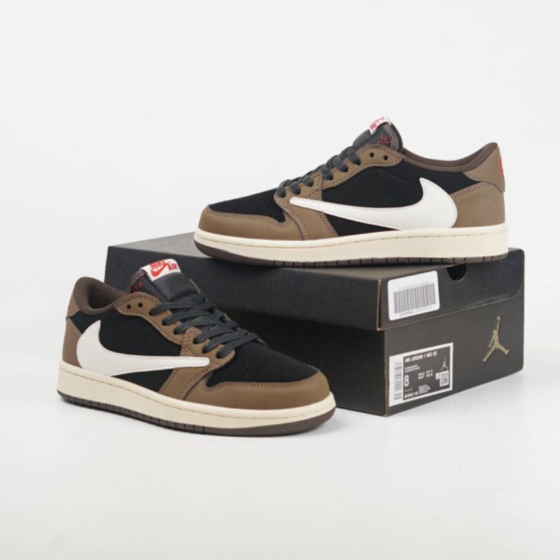 (OLK) SEPATU NIKE Air Jordan 1 Low x Travis Scott Cactus Jack "Mocha"