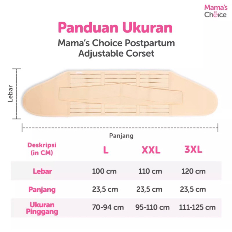 Mama's Choice Postpartum Adjustable Corset Korset Pasca Melahirkan Mamas Choice Corset