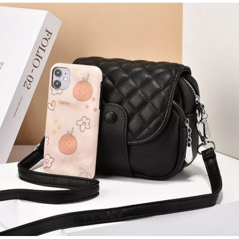 termurah tas selempang wanita import kulit hitam ta406b4 tas selempang mini wanita remaja (bayar