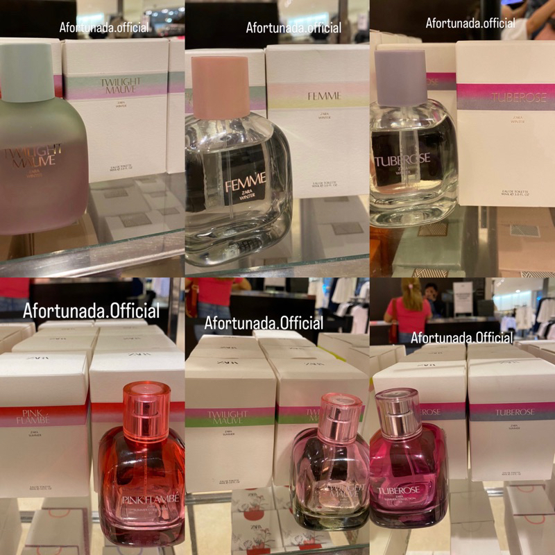 Parfum Wanita ZARA 90 ml edisi winter dan summer✨ Varian pink flambe, tuberose, femme, twilight mauv