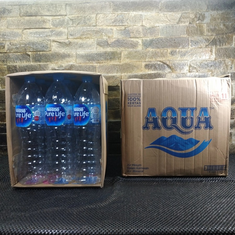 Botol Plastik bekas Aqua+Nestle 1500ml