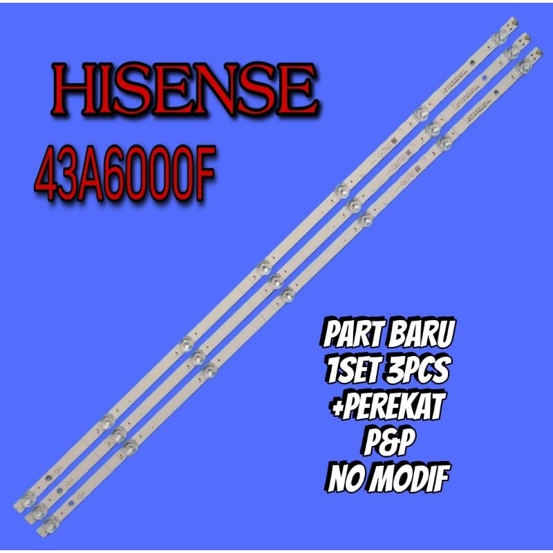 LAMPU LED BACKLIGHT TV HISENSE 43 43A6000 43A6000F