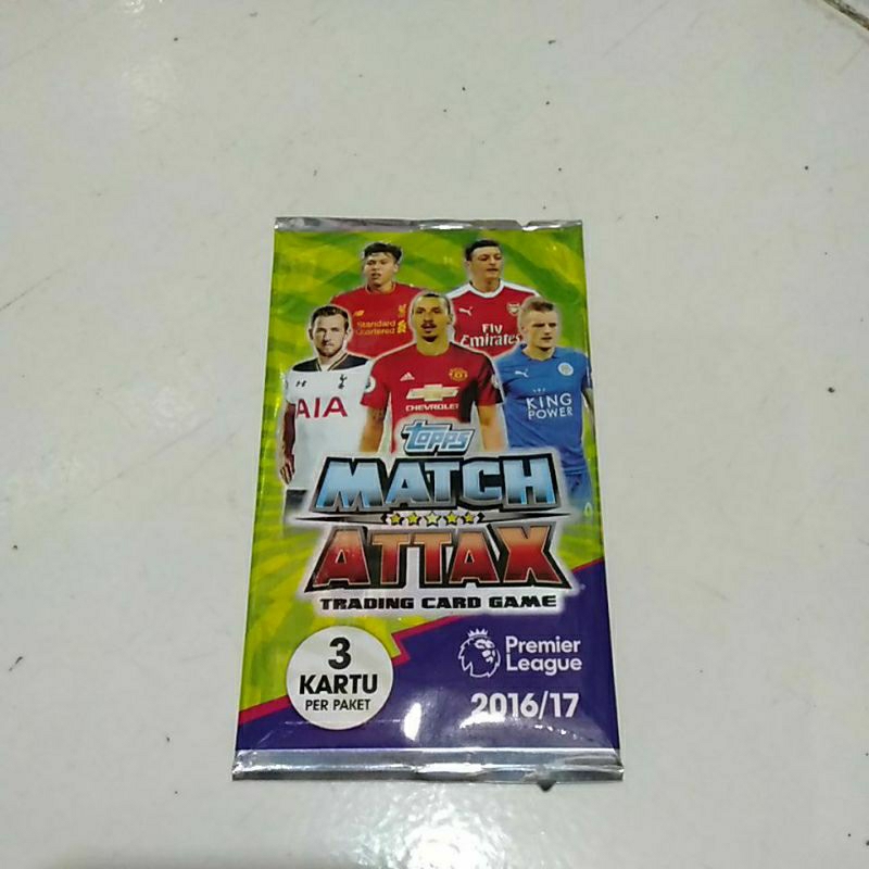 trading card match attax 2016/2017 sealed pack 3 card